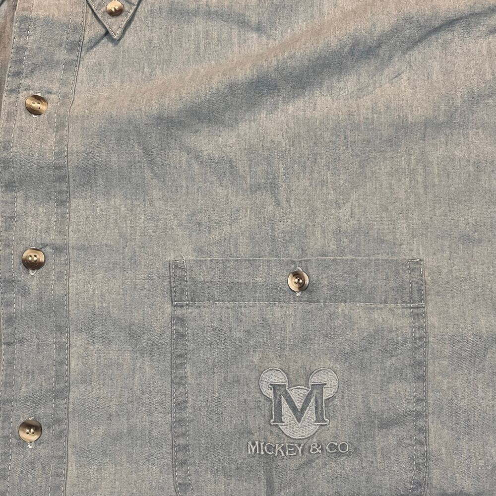 Vintage Disney Shirt Mens Xl Blue Disney Simple‎ Basic Mickey Mouse Patch 90s